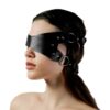 SM Leather Bondage Blindfold with Cosplay Mask for Sensual Play